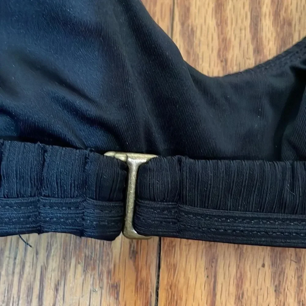Andie Bikini Set Valencia Top Bikini Bottom Rib Black size Large NWT‎